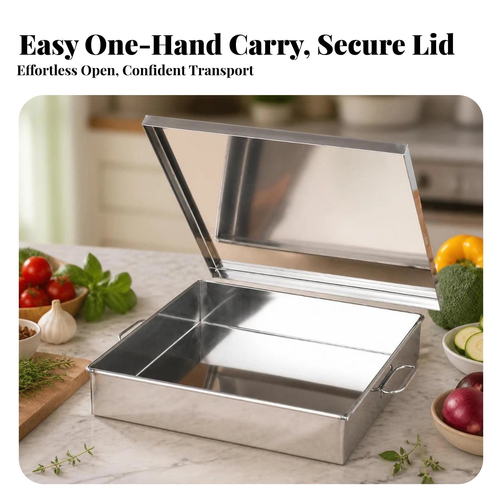 Home Cooking Services - Stainless Steel Tray with Lid Lidded