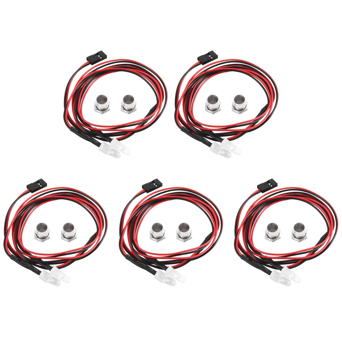 5PCS 2LED 5mm Headlights RC Accessory LED Lights for 1/10 Model Drift Car Vehicle, Red