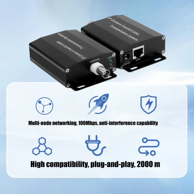 POE over Coax EOC Converters Networking to RG59 Coaxials BNC Transmitters Extender for Analogs to Security System