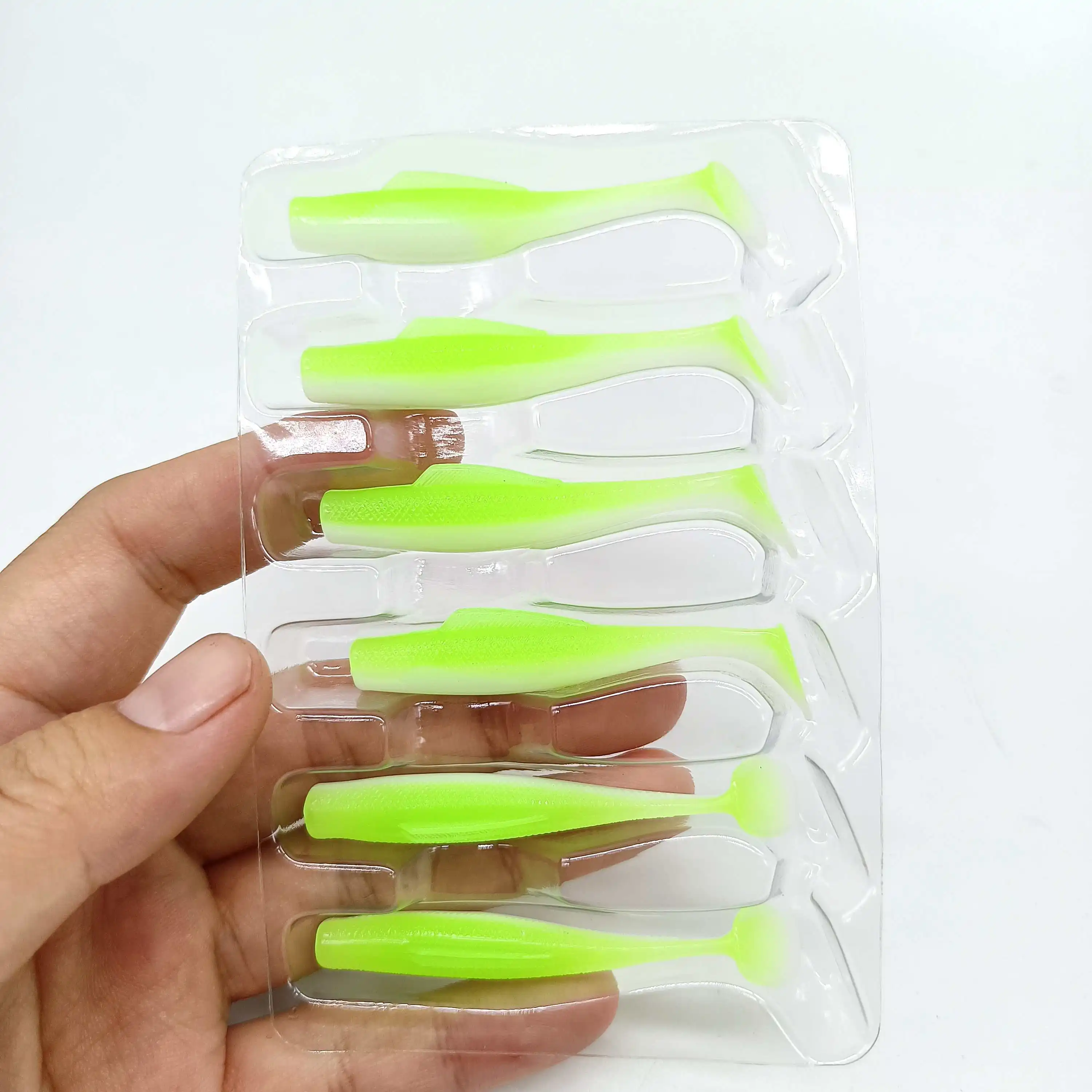 Duoduoyu 6pcs neuer tpe weicher Angel köder 1,7g/60mm T-Schwanz weicher Silikon Swimbait Wobbler für Hecht Bass Shad Angel gerät – Detail 7