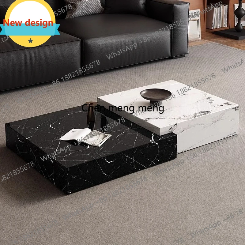 c139 Luxury Coffee Table Rock Slab Decoration Aesthetic Unique Italian Splash-ink Side Table Living Room Mesas Bajas Home Furnit