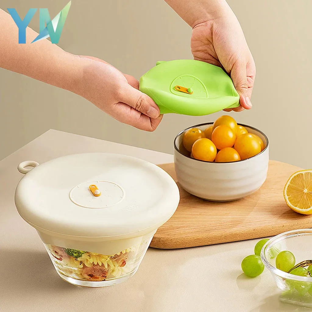 Juego de tapas para alimentos, tapas para cuencos resistentes al calor, tapas redondas universales para sobras de refrigerador, tapas de cocina reutilizables, 2-10 Uds.
