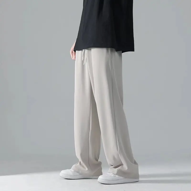 2024 new big size boys loose straight tube all comfortable looking vertical suit business casual long pants