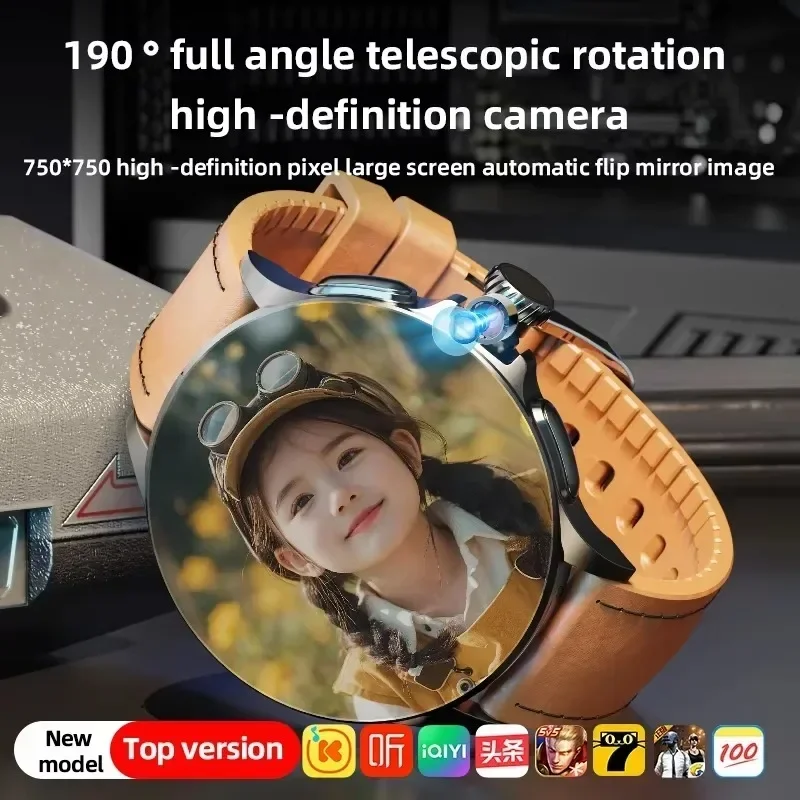 GT200 Android 10.0 smartwatch 1,95-inch Amoled 750*750 high-definition resolutie telescopische roterende camera touch-encoder