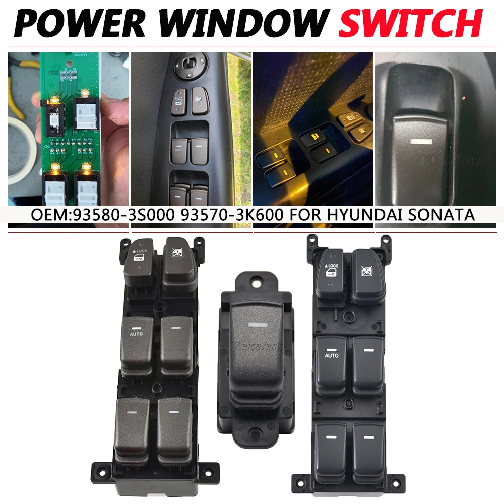 For 2008 2009 2010 Hyundai NF Sonata 93570-3K600 Power Window Switch Button Master Front Left Driver Side Fast Delivery