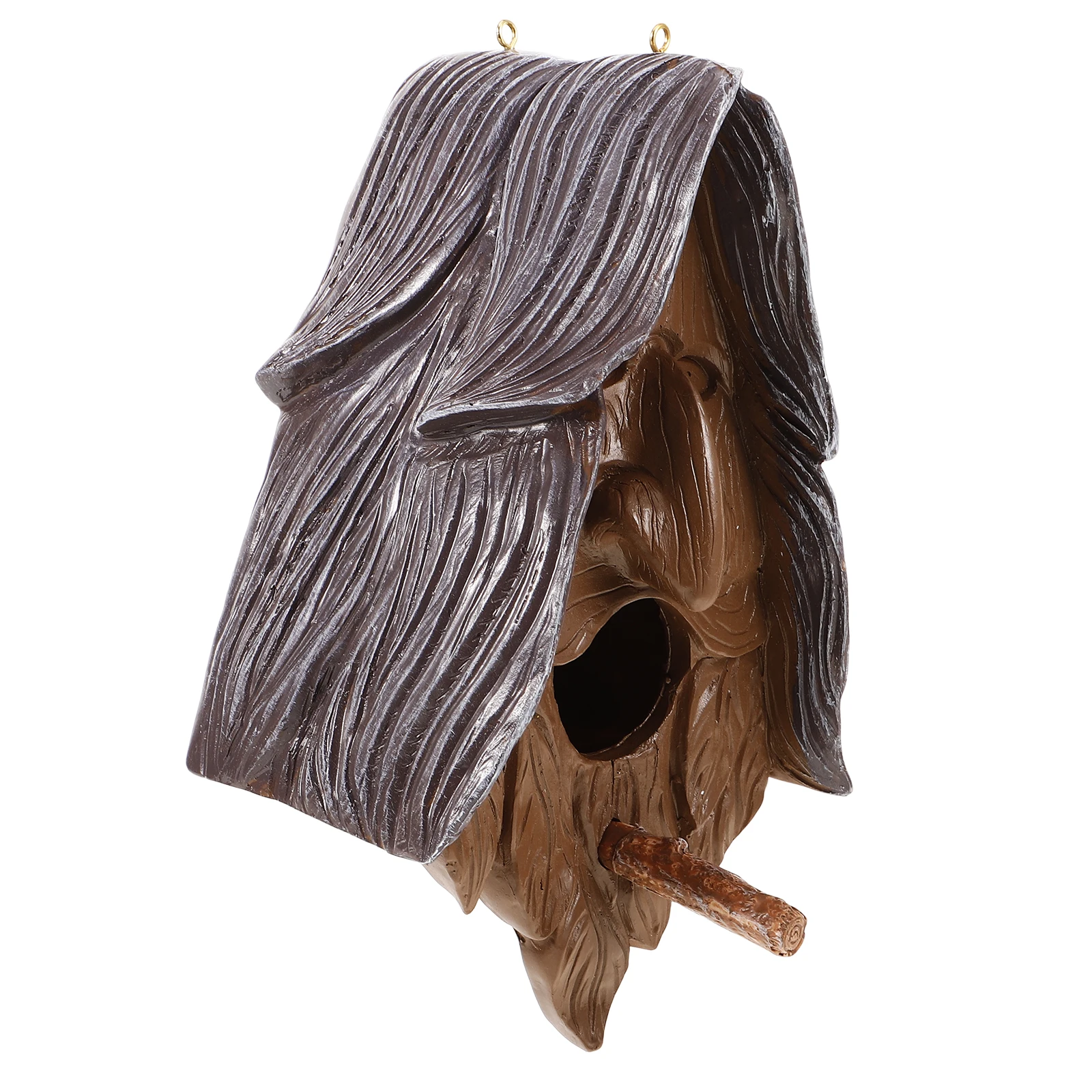 

Creative Resin Human Face Bird Nest Feeder Lightweight Durable Garden Decoration Hanging Tree Bird House Nesting Box Outdoor