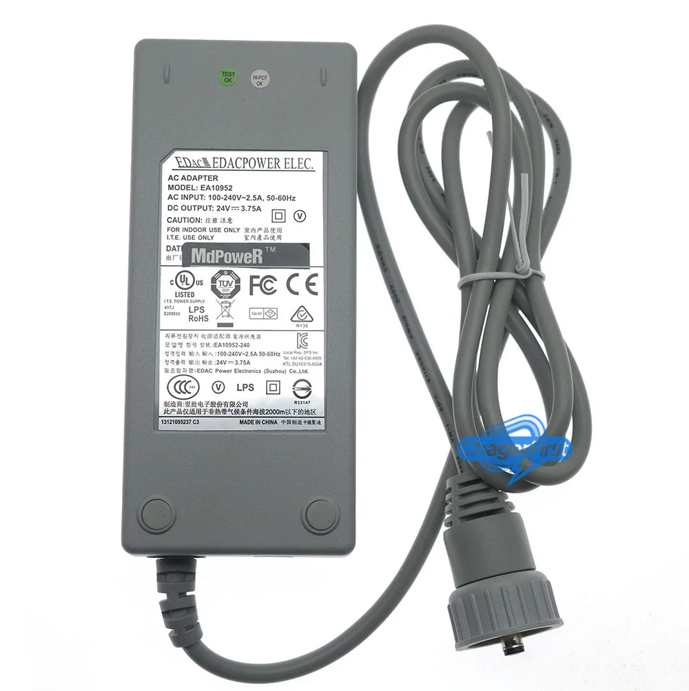 Original EDAC EA10952 EA10952E 24V 3.75A  AC Adapter Charger For ECOVACS WINBOT W920 W950 880 WI WB10 W836 Power Supply