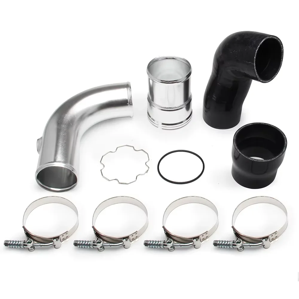 Meio conjunto de tubo intercooler de liga de alumínio de alta qualidade para ford 2011-2016 6.7l peças de entradas de ar prata preto vermelho IP-1002