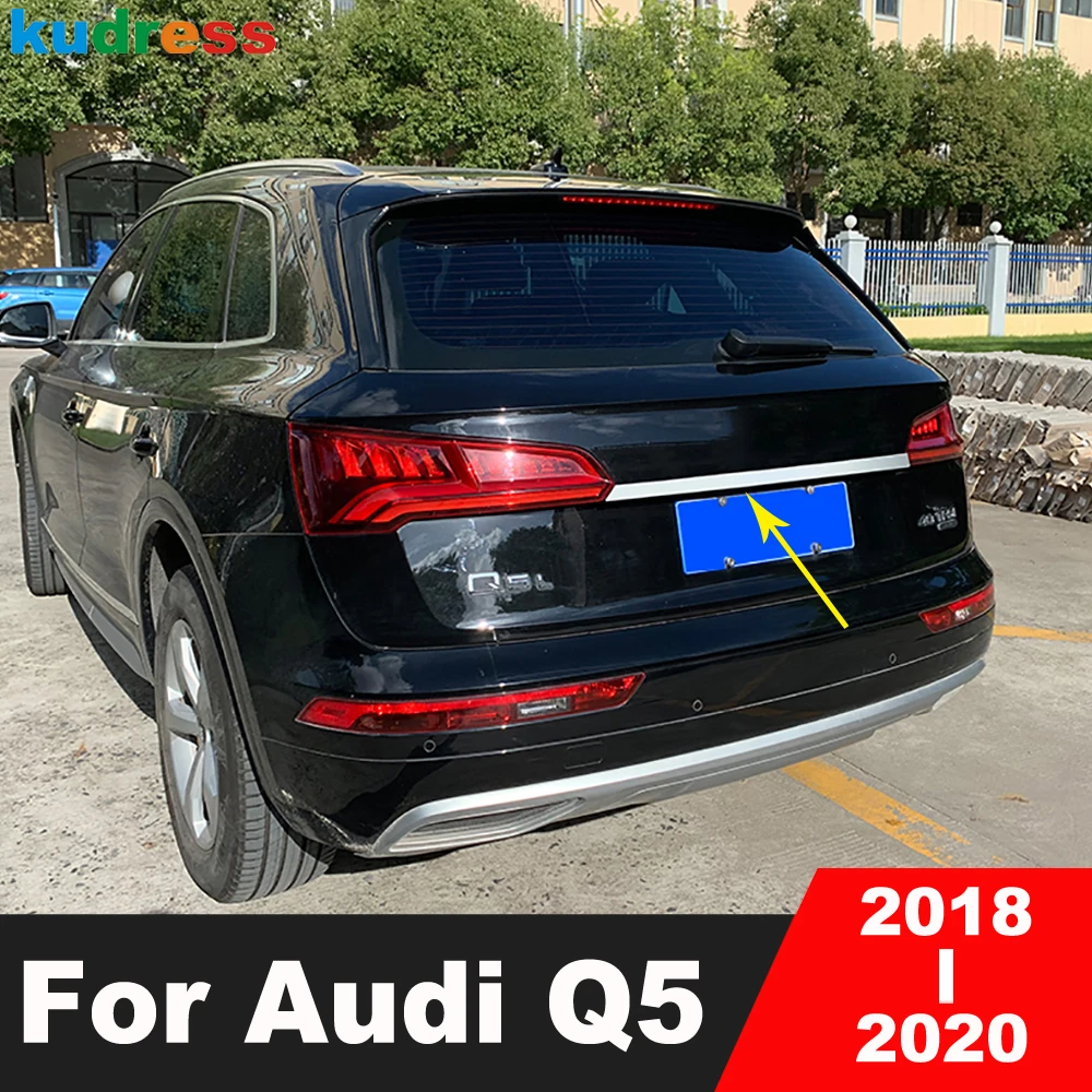 

Накладка на заднюю крышку багажника для Audi Q5 2018 2019 2020, углеродное волокно, задняя дверь автомобиля, литье для губ, декоративная полоса, аксессуары