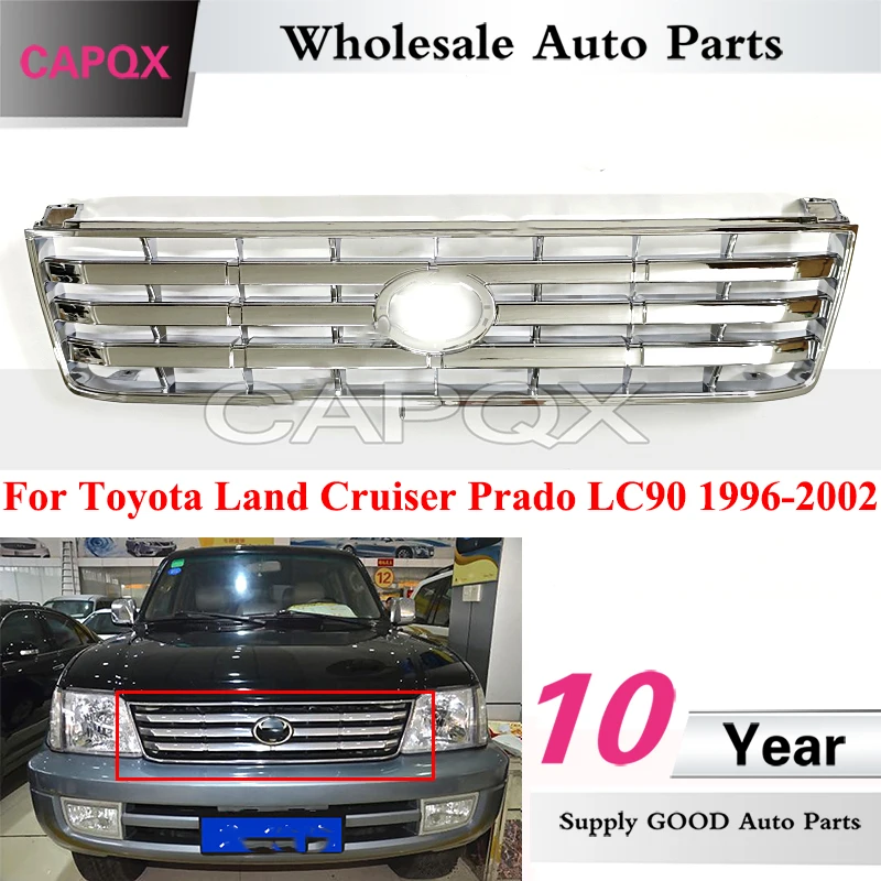 

CAPQX Front Bumper Grill Mask Radiator Grille For Toyota Land Cruiser Prado LC90 1996-2002 Racing Grills