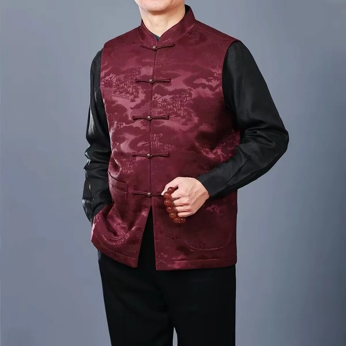 Men's Xiangyun Silk Vest 2026 New Style Breathable Sweat Wicking Tang Suit Shoulder Pad Silk Modern Casual Wear