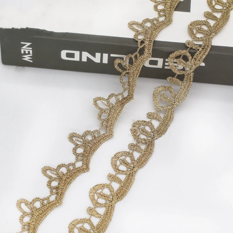 1 Yards Gold Thread Lace Trims Cuffs Accessories DIY Lace Barcode Clothing Accessories