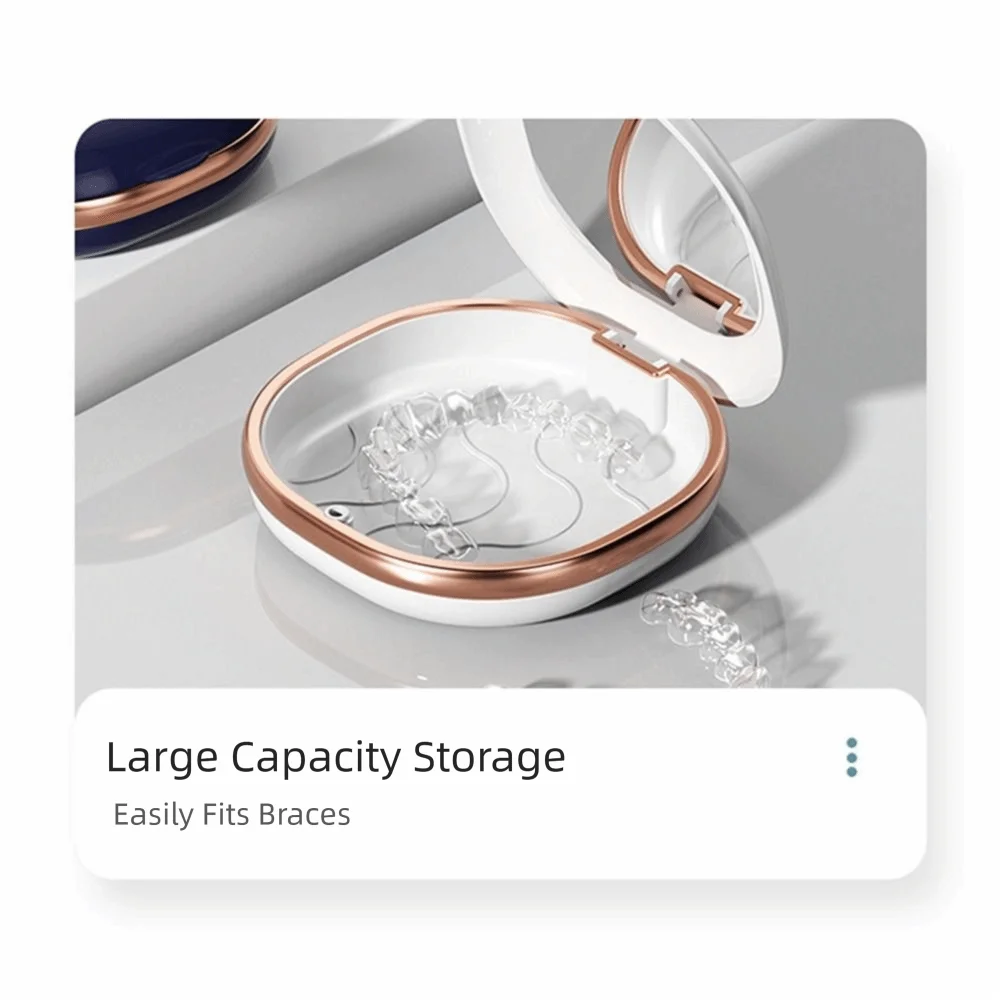 Portable Braces Case Slim Design Magnetic Snap Mouth Guard Organizer with Mirror Easy To Clean Aligner Container Travel