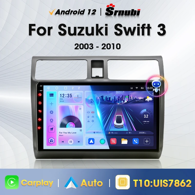 

2 Din Android 12 Car Radio for Suzuki Swift 2003 - 2007 2008 2009 2010 Multimedia Player Carplay Stereo GPS DVD 4G Head Unit