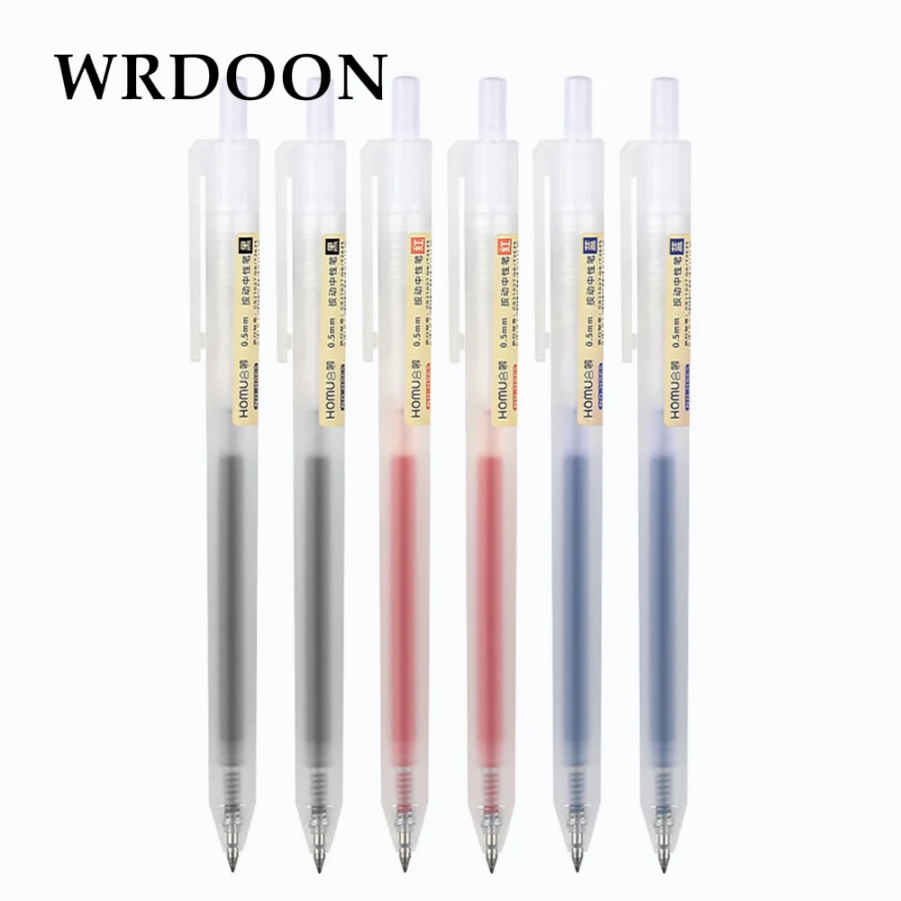 10pcs Retractable Gel Pens Set Black/red/blue Ballpoint For Writing 0.5mm Refills Office Accessories School Supplies Stationery