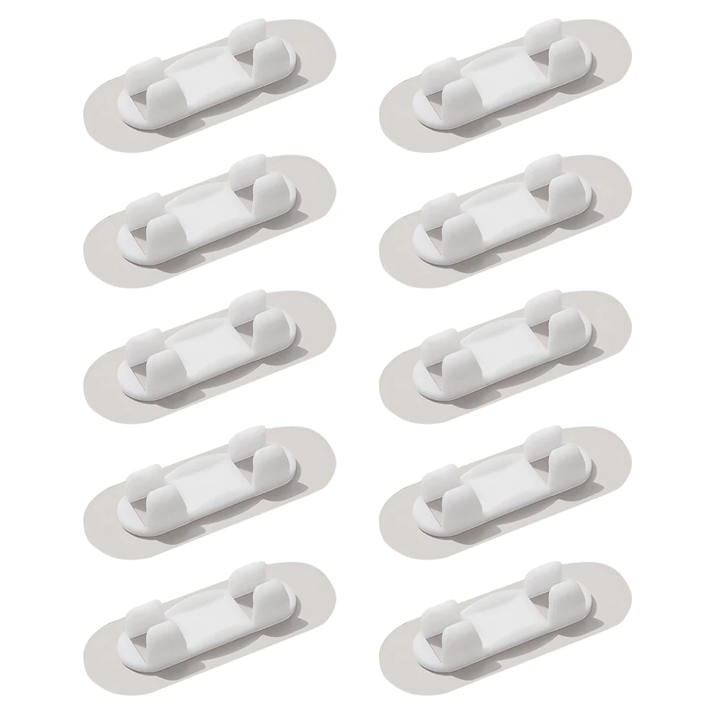

10pcs Cable ganizer Self Adhesive Wire Clips Plastic Holder Cord Management Desk Accessories Home Office Supply