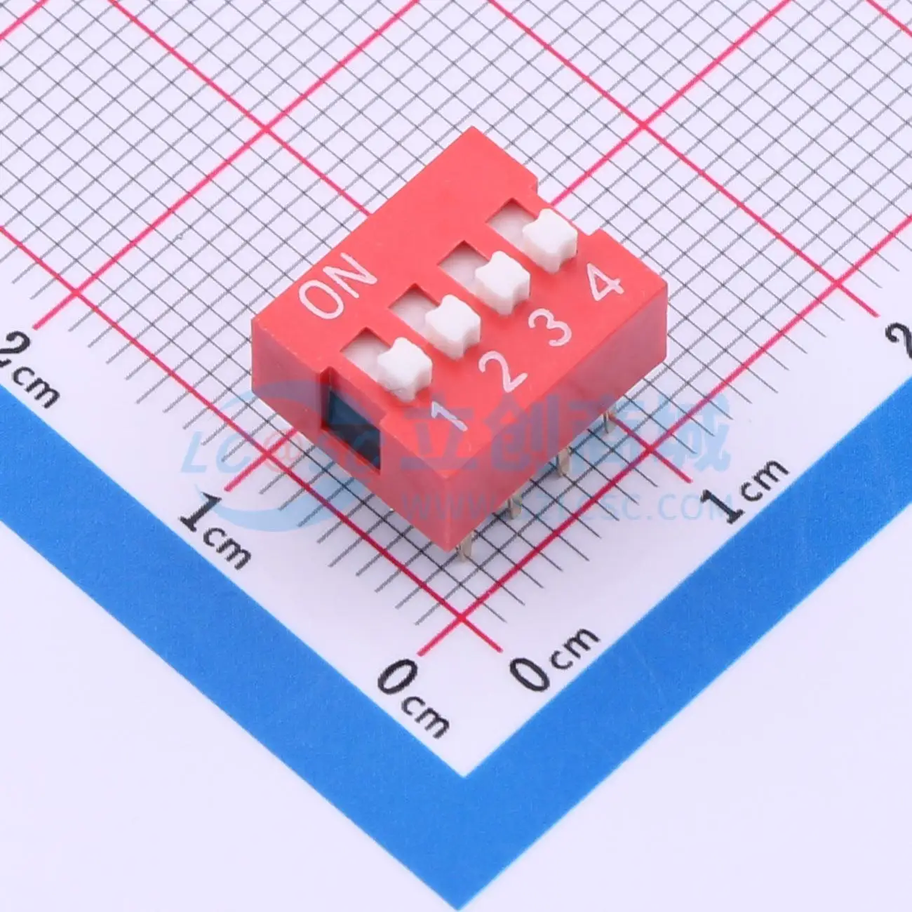 61pcs SMQS-04R-TP P 2.54mm SPST 4 PC DIP Switch