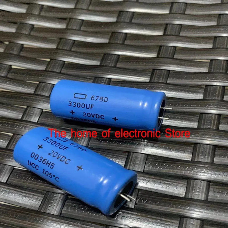 2PCS 20V 3300UF In-line Heating Filter Electrolytic Capacitor 678D