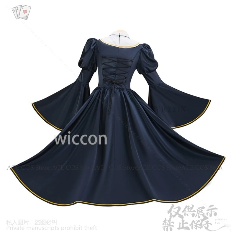 Anime Seksi Kartun Gadis Jepang Cosplay Jirai Kei Seragam Charlotte Adik Biarawati Gaun Gelap Lolita Wig untuk Halloween Anime