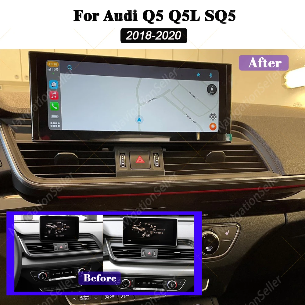 

10.25 Inch Android Carplay For Audi Q5 SQ5 Q5L 2018 - 2020 Screen Autoradio Stereo Upgrade Multimedia Navigation Head Unit DAB