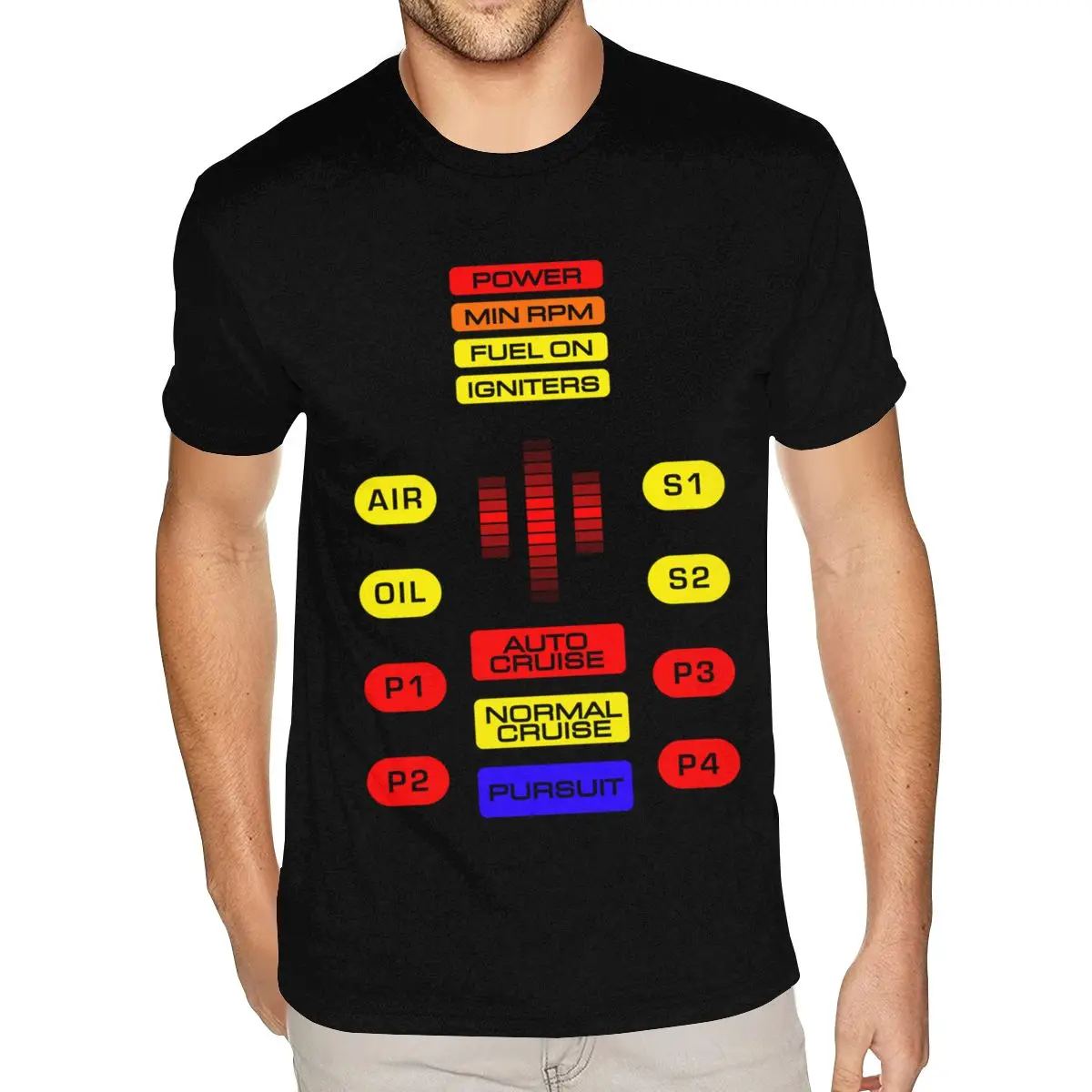 Best Knight Rider KITT Dashboard HUD Tees Custom Short Sleeve Valentine's Male's 3XL Black T Shirt