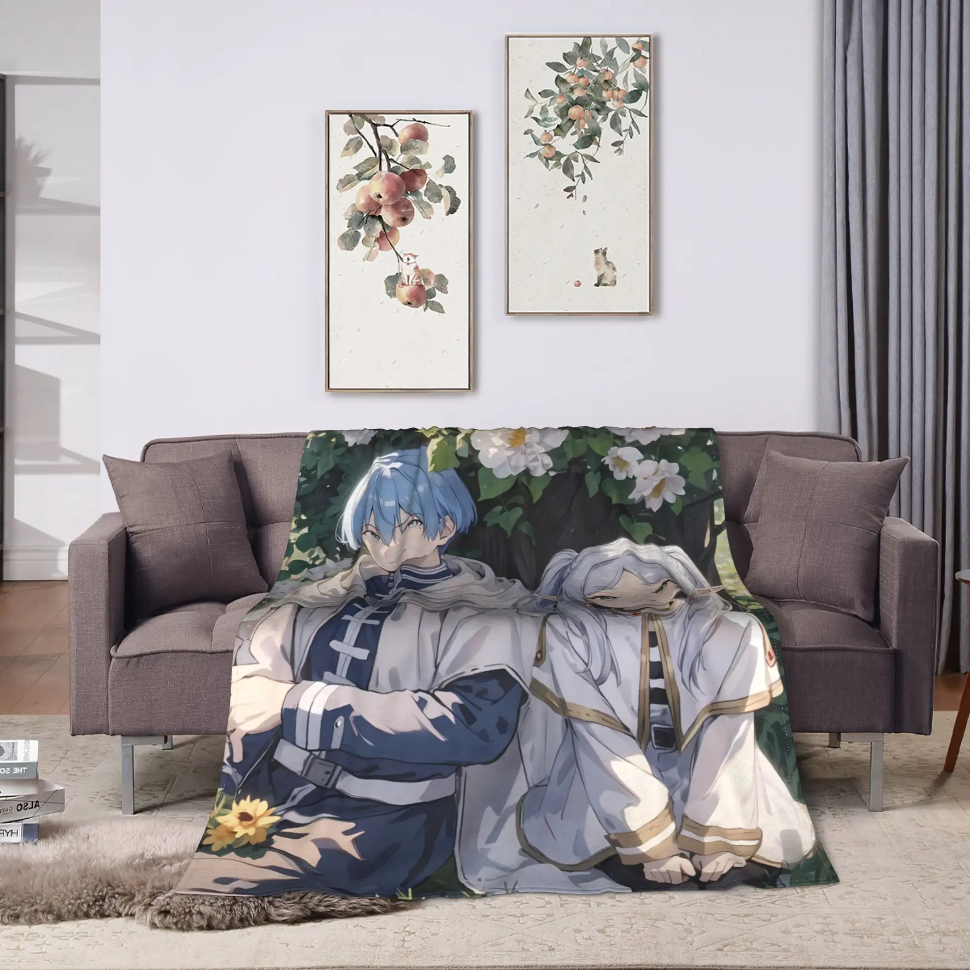 Sousou no Frierens Anime Girl Figure Frierens Beyonds Journey's End Plush Blankets Flannel Throw Blanket Couch Chair Bedspread