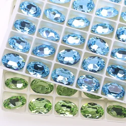 Oval Strass 3D Diamond Jewelry for Clothes, Stones and Crystals, Glass Rhinestone Nail Art Decorations, 10Pcs