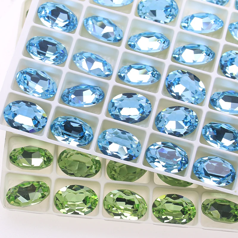 Oval Strass 3D Diamond Jewelry for Clothes, Stones and Crystals, Glass Rhinestone Nail Art Decorations, 10Pcs