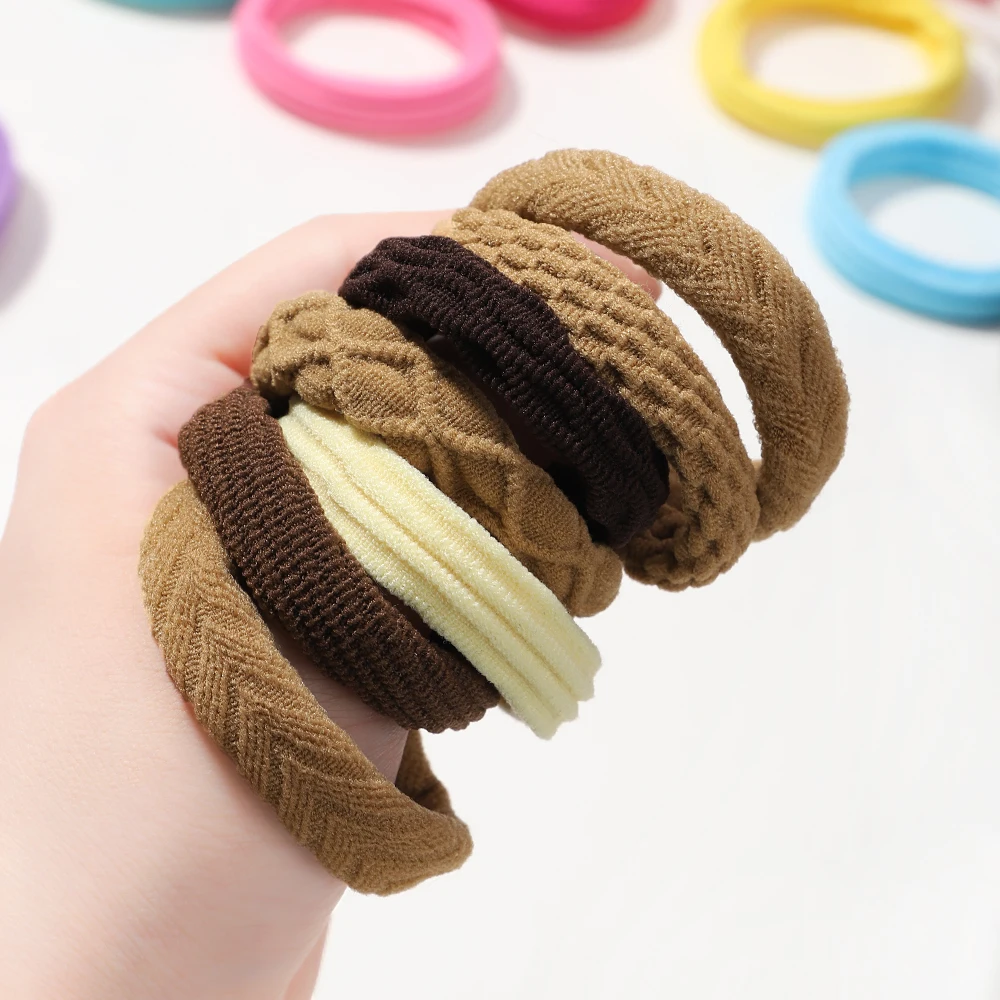 12PCS  Simple Basic Women GirlsElastic Hair Bands Ties Scrunchie Ponytail Holder Rubber Bands Fashion Headband Hair Accessories