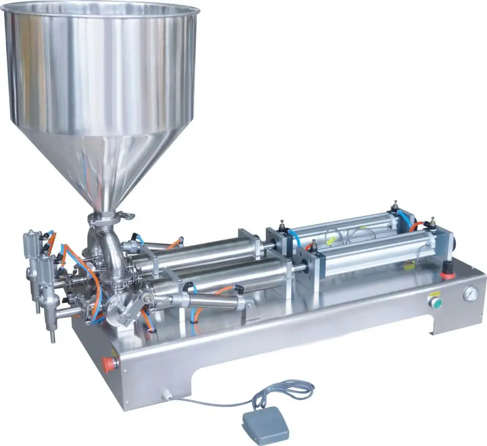 New Type 100-5000 Horizontal double head High quality   honey /cosmetics  paste filling machine With stirring