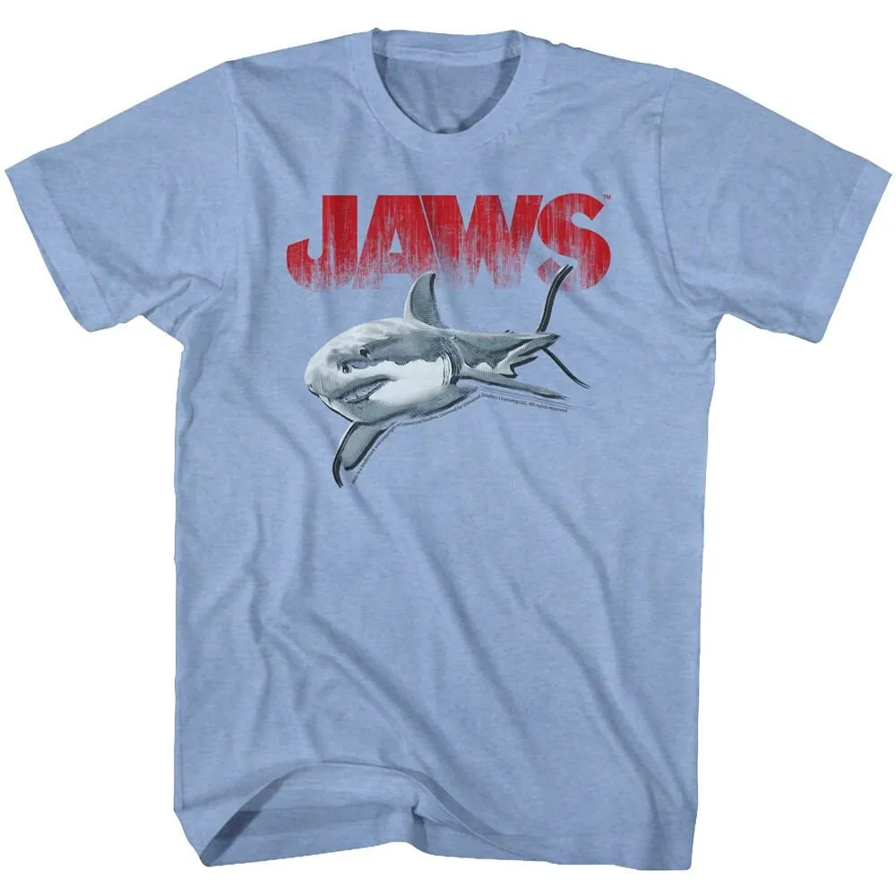 Jaws Halftone Logo Light Blue T Shirt