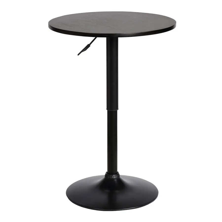 

Bentley Height Adjustable Swivel Pub Table with Black Wood Finish and Black Base