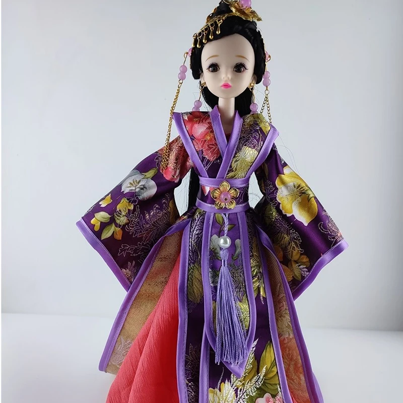 女の子のための伝統的な中国の人形,服の頭の住所qing,漢服の王女の人形