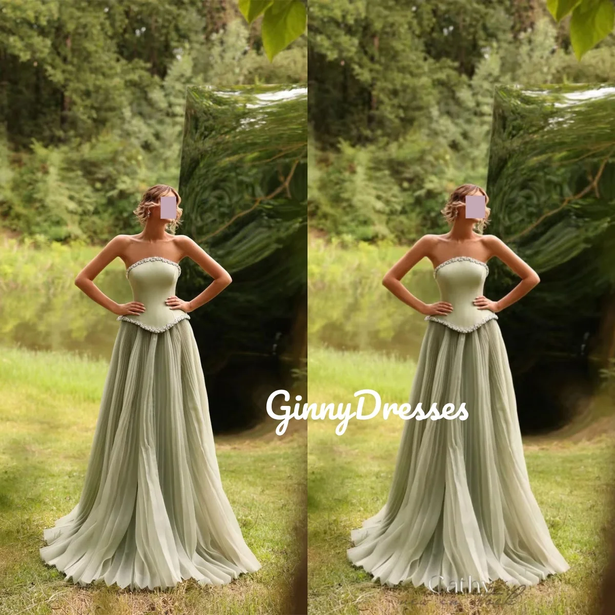 

Роскошные вечерние платья с бисером на заказ, платья трапециевидной формы без бретелек длиной до пола для выпускного вечера, с рюшами, без рукавов, на молнии, Vestidos De