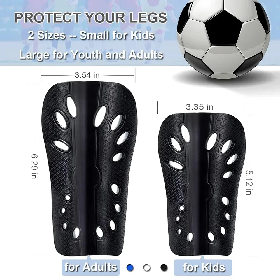 Football Shields Soccer Shin Guards Kits for Children Man 1 Pair Protective Gear Breathable Plastic Safety Shin Pads