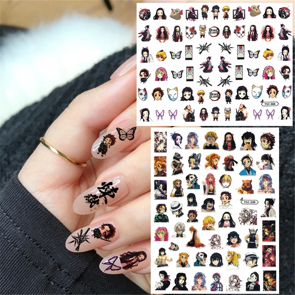 TSC-212 TSC-280 TSC-410 japon karikatür anime karakter 3D geri tutkal Nail Art etiketler çıkartmaları kaydırıcılar tırnak süsleme dekorasyon