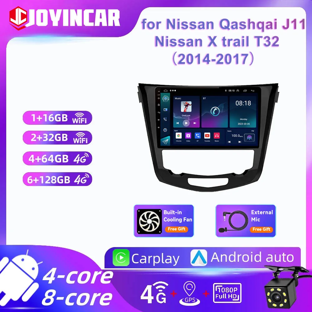 Android 13 Car Radio Multimedia Video Player For Nissan Qashqai J11 Nissan X trail T32 2014-2017 GPS Navigation Carplay  Stereo