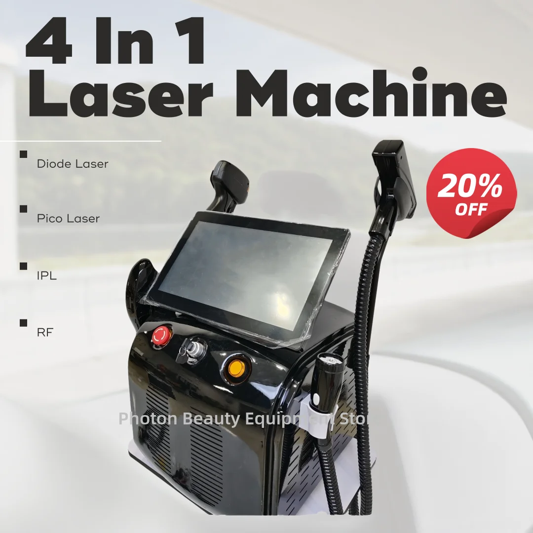 

Новинка 2025 года, 4 в 1, сопрано, титановый лед, платиновый диод Pico IPL RF 808 нм, 4 волны, лазер ND YAG, безболезненное постоянное удаление волос