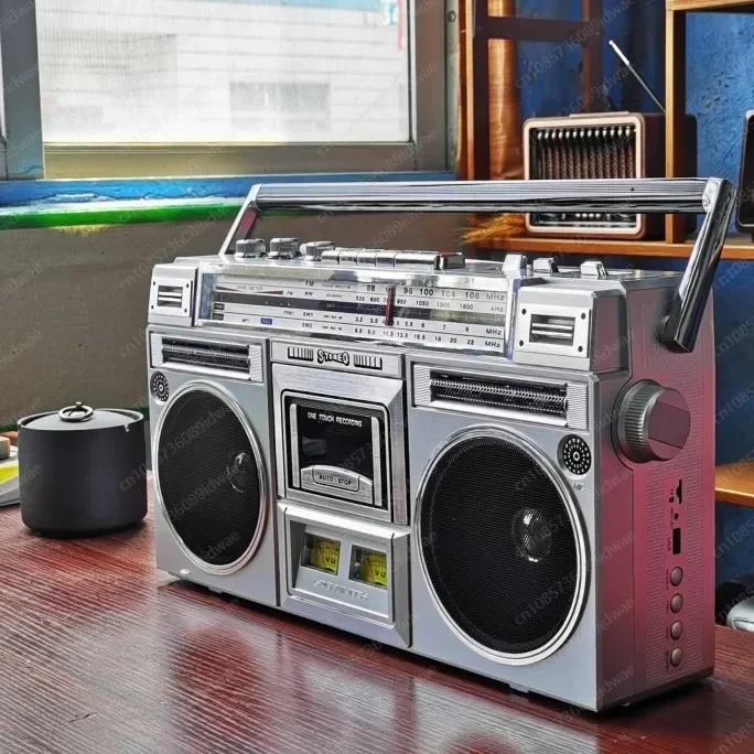 Y Retro Nostalgic Stereo Dual Channel Tape Machine Cassette Machine Radio Recorder Bluetooth view 5