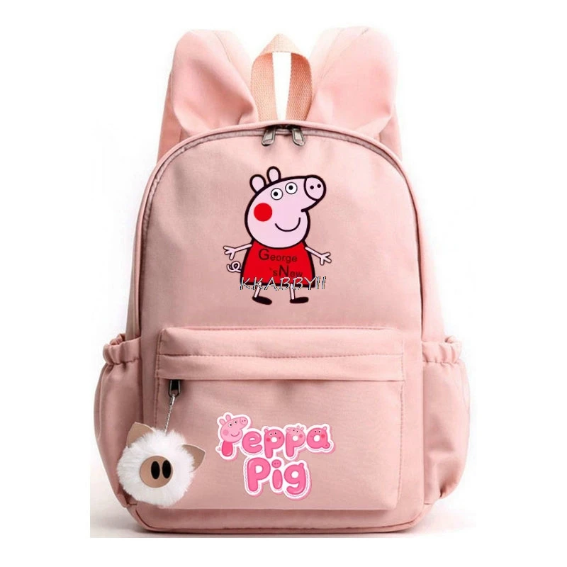 Mochila escolar Peppa Pig para estudantes, adolescentes, meninos, meninas, mulheres, mochila de viagem, mochila escolar