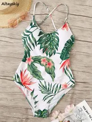 Cover-up Women Simple Summer Swimwear Printed Hot Sexy Beach Style Holiday Slim Leisure Students Conservative Chic Ins