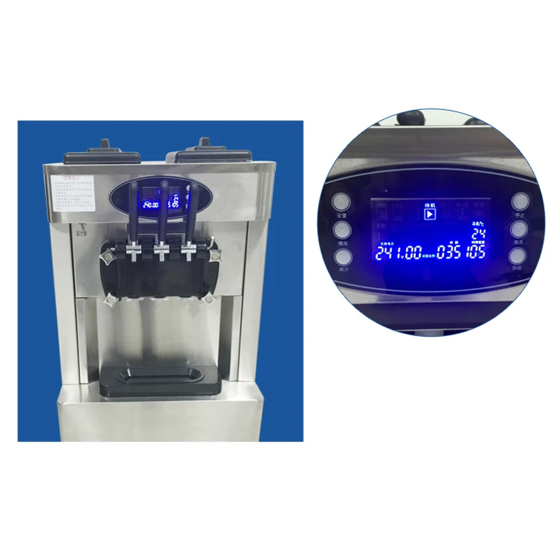 Flavor Energy-saving Commercial Soft Ice Cream Machine With Free Ice Cream Powder to test