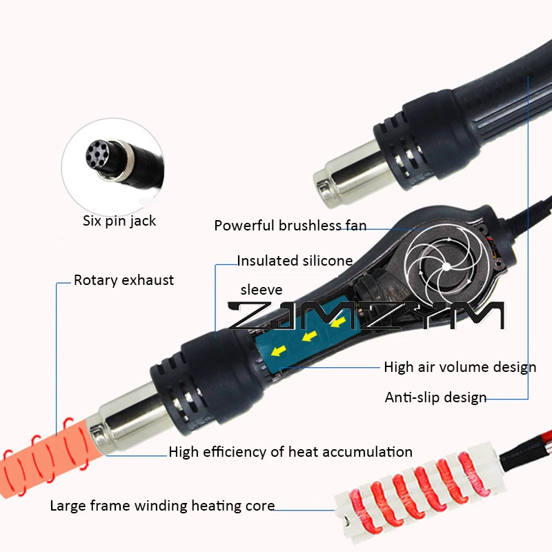 محطة لحام بشاشة رقمية ، مكواة لحام بمسدس الهواء الساخن ، أدوات إصلاح لحام Desoldering من ESD ، 8602D ، V ، 2 في 1