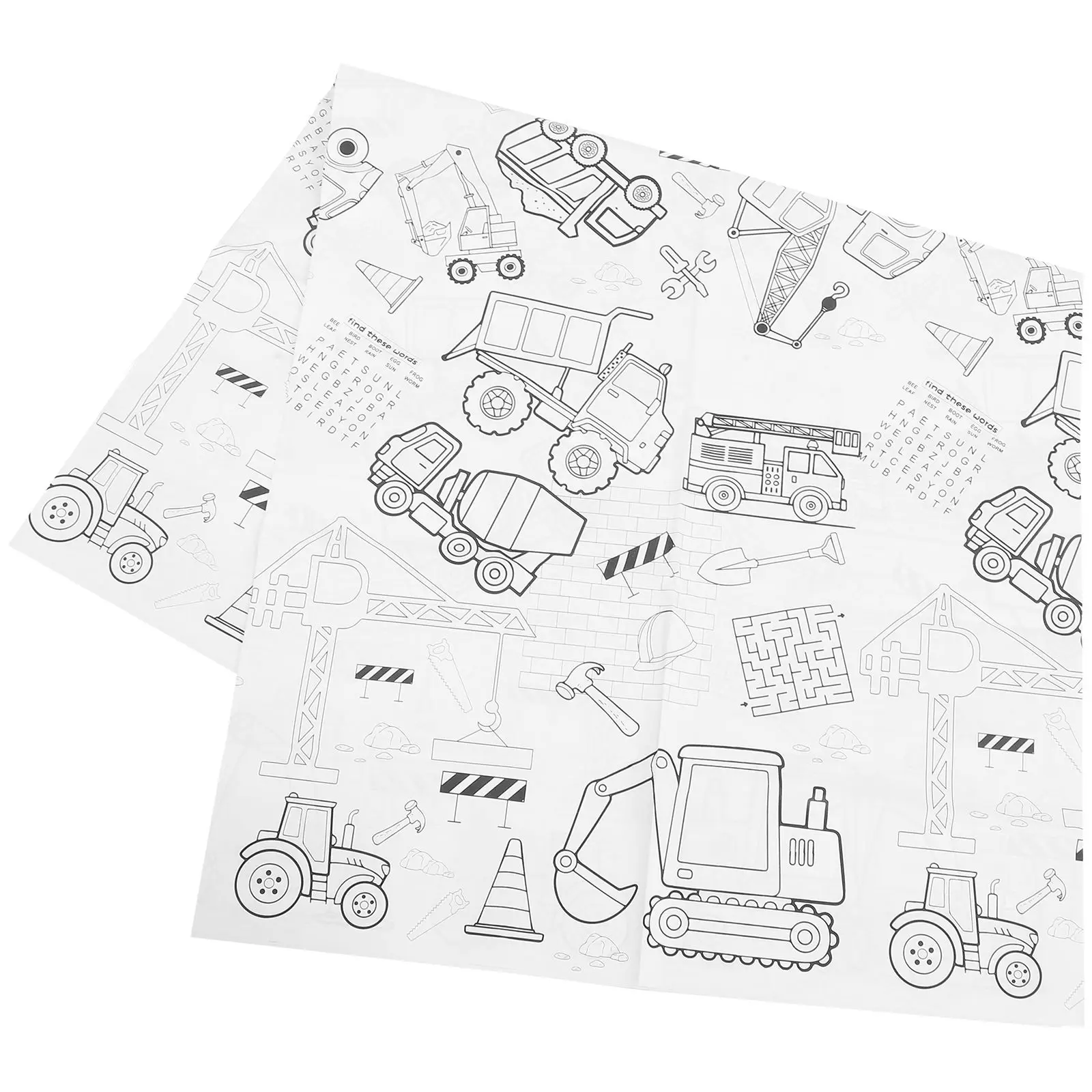 

137x274 Engineer Car Coloring Tablecloth Birthday Party Paper Home Dinner Decor Protective Layout Restaurant Tablecloth Home
