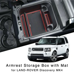 for Land Rover Discovery 4 LR4 L319 2010~2016 Central Armrest Storage Box Center Console Flocking Organizer Holder Accessories