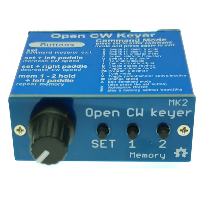 Open CW Keyer MK2 Finished with Aluminum Shell CW Keyer MK2 KIT CW Speed Adjustable From 1 to 999 WPM