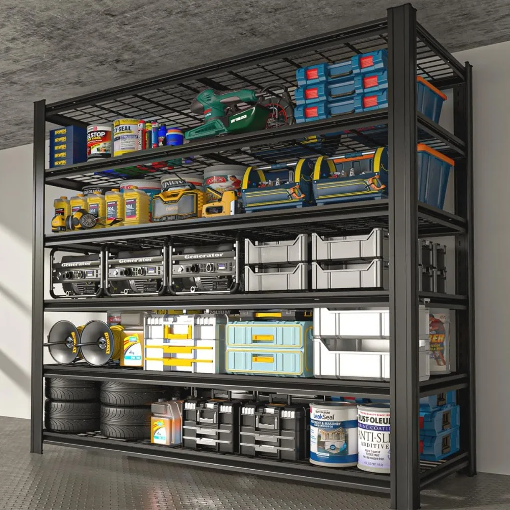 

3600LBS 6 Tier Metal Shelving Unit 84" H x 55" W x 24" D, Adjustable Garage Shelves, Heavy Duty Storage Shelves for Warehouse, B