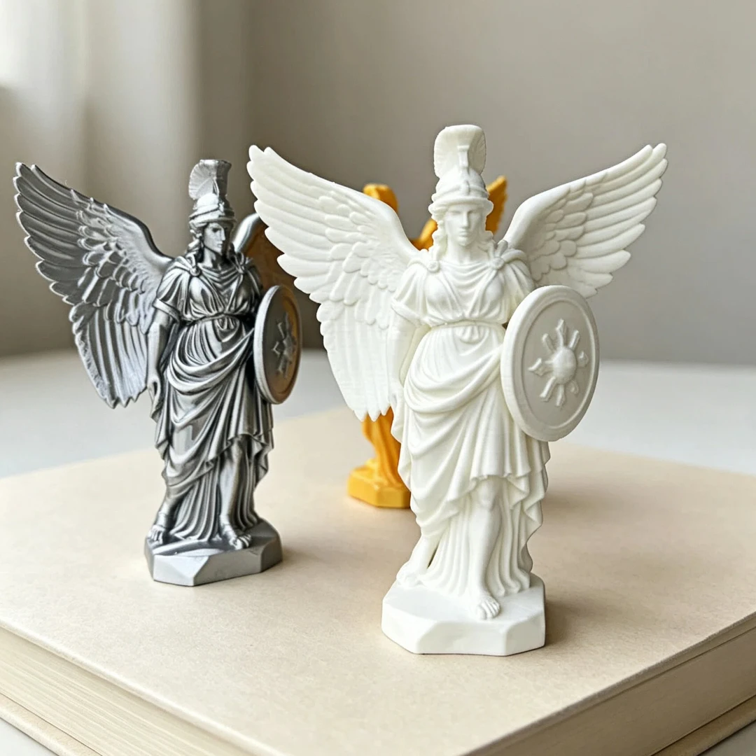 Ancient Greek Winged Athena Mini Sculpture Minimalist Desktop Decoration Gift for Graduation Opening Victory Symbol Ornament