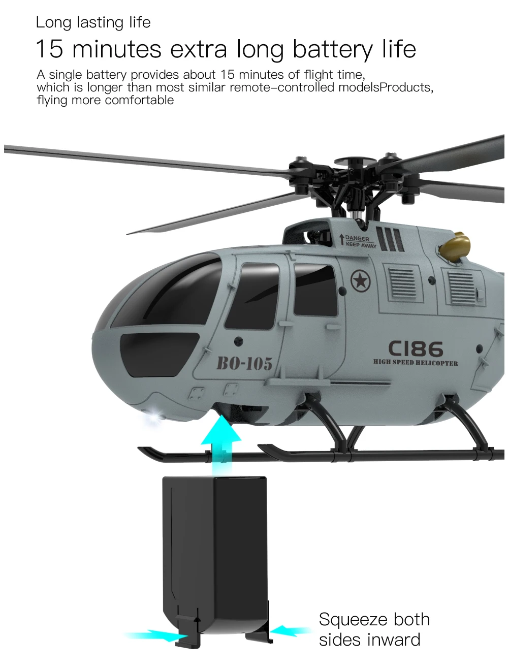 C186 RC ヘリコプター 2.4 グラム 4CH BO105 飛行機 4 プロペラ 6 軸