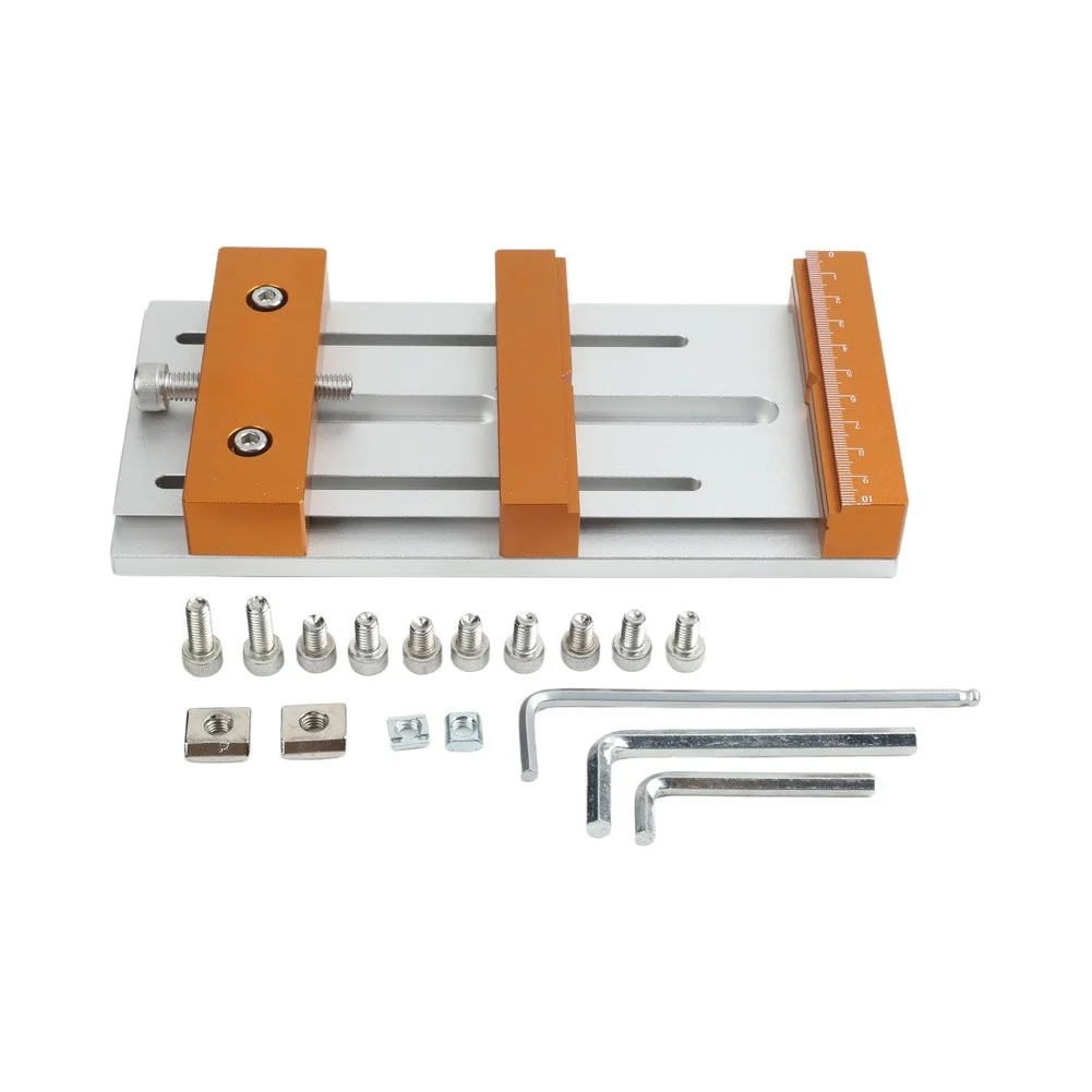 Aluminum CNC Vise Worktable 20x10cm for Desktop CNC Engravers Clamping Stability No Displacement During Milling